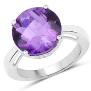 Bids.com 5.60 Carat Genuine Amethyst .925 Sterling Silver Ring Rings