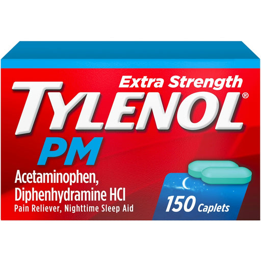 Tylenol PM Tylenol PM Extra Strength, Nighttime Pain Reliever & Sleep Aid, 150 ct Caplets Medicine & Drugs