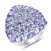 Bids.com 5.93 Carat Genuine Tanzanite .925 Sterling Silver Ring Rings