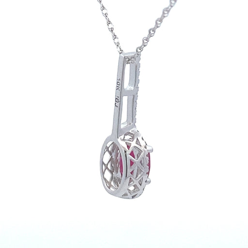 Bids.com .45ct Ruby Diamond Fashion Pendants 10KT White Gold Pendants