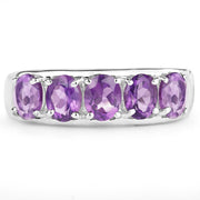 Bids.com 1.70 Carat Genuine  Amethyst .925 Sterling Silver Ring Rings