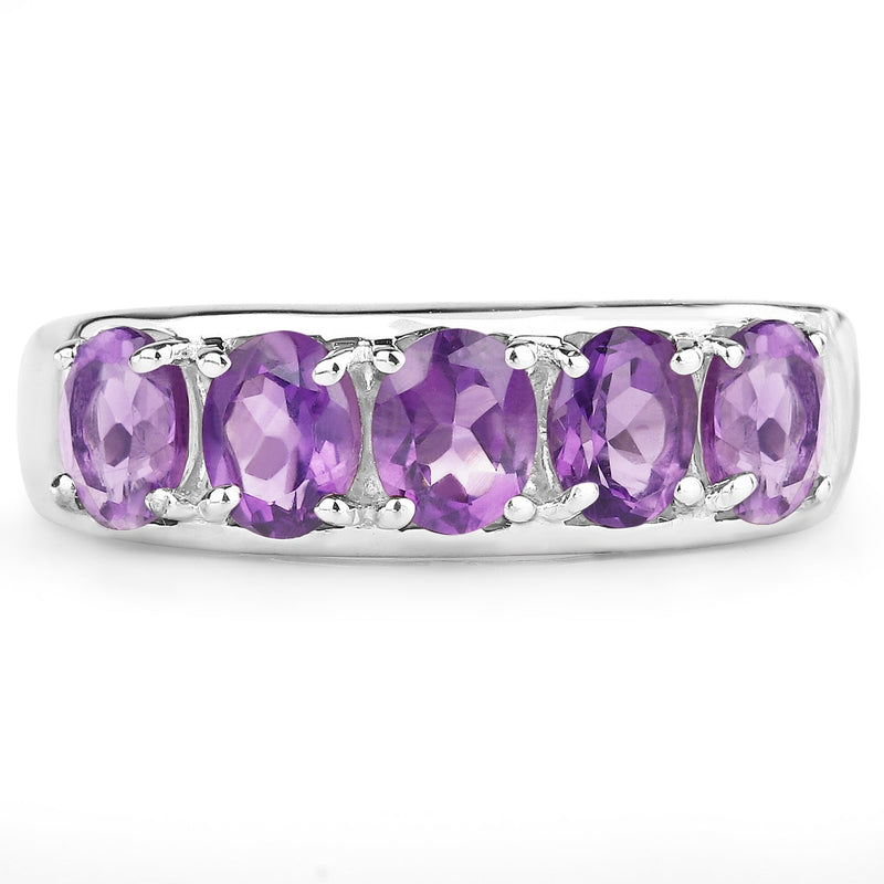 Bids.com 1.70 Carat Genuine  Amethyst .925 Sterling Silver Ring Rings