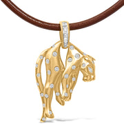 Bids.com 18K 1.00 Cttw Diamond Cat and Bail Pendant Necklace Collar with Matte Finish (F-G Color, VS2-SI1 Clarity) Necklaces