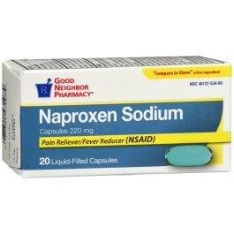 Good Neighbor Pharmacy GNP Naproxen Sodium 220 mg Soft Gel Pain Reliever, 20 Count Medicine & Drugs