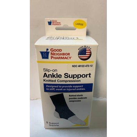 Good Neighbor Pharmacy Good Neighbor Pharmacy GNP Ankle Support Elastic Black, Large Elastic Dark Gray