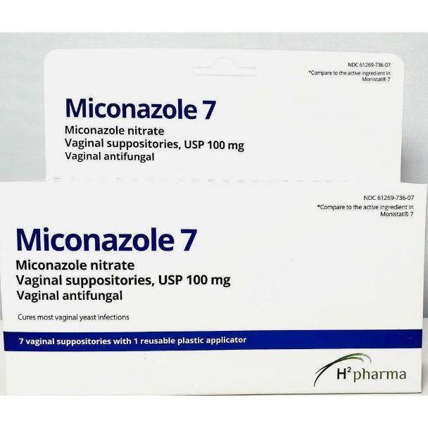 H2 Pharma H2 Pharma Miconazole 7 Vaginal Suppositories 100 Mg Health Care