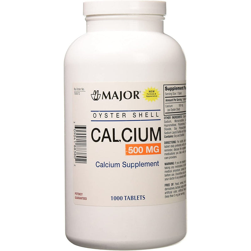 Major Major Oyster Shell Calcium Supplement – 500mg, 1000 Tablets Vitamins & Supplements