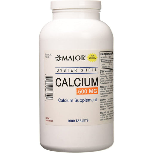 Major Major Oyster Shell Calcium Supplement – 500mg, 1000 Tablets Vitamins & Supplements