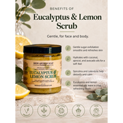 MION Artisan Soap Co. Eucalyptus and Lemon Sugar Scrub | Gentle Light Gray