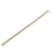 Bids.com 14K Yellow Gold 5.0 Cttw Invisible Set Princess-cut Diamond Buckle Link Tennis Bracelet (H-I Color, SI2-I1 Clarity) - Size 7.25" Bracelets
