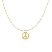 Bids.com 14k Yellow Gold with Peace Symbol Pendant Pendants