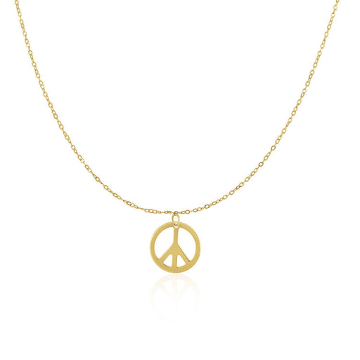 Bids.com 14k Yellow Gold with Peace Symbol Pendant Pendants