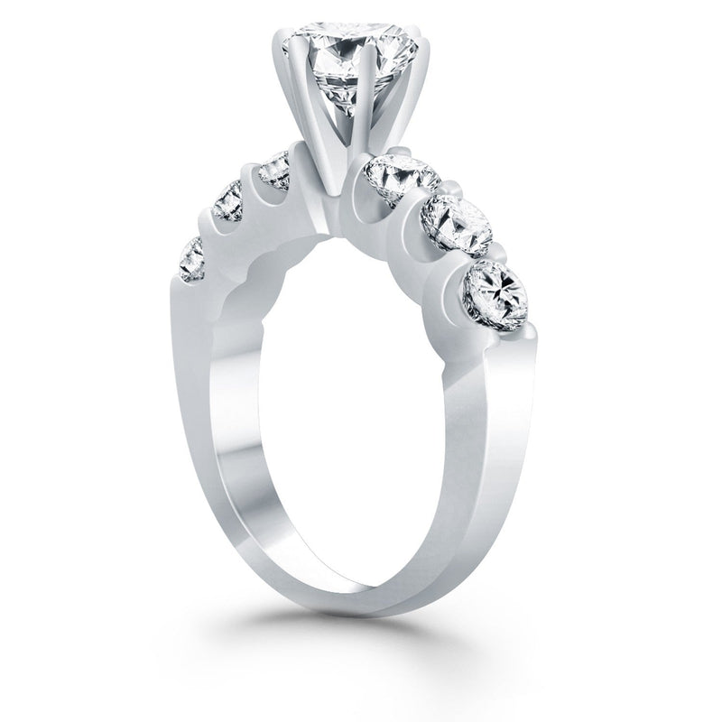 Bids.com 14k White Gold Shared Prong Diamond Engagement Ring Rings