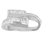 Bids.com 14K White Gold 2 cttw Princess and Baguette Cut Diamond Double Loop Pendant Necklace (G-H, VS1-VS2) Necklaces