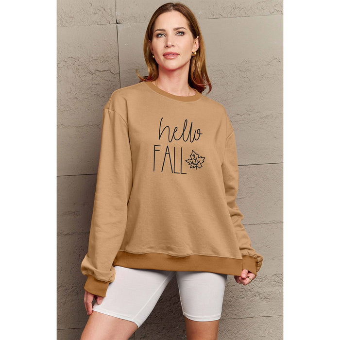 Simply Love HELLO FALL Graphic Sweatshirt