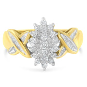 Bids.com 10K Yellow Gold Round And Baguette-Cut Diamond Ring (1/2 Cttw, H-I Color, I1-I2 Clarity) - Size 6 Rings