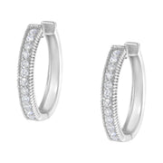 Bids.com 10KT White Gold Diamond Hoop Earring (1.00 cttw, H-I Color, I1-I2 Clarity) Earrings