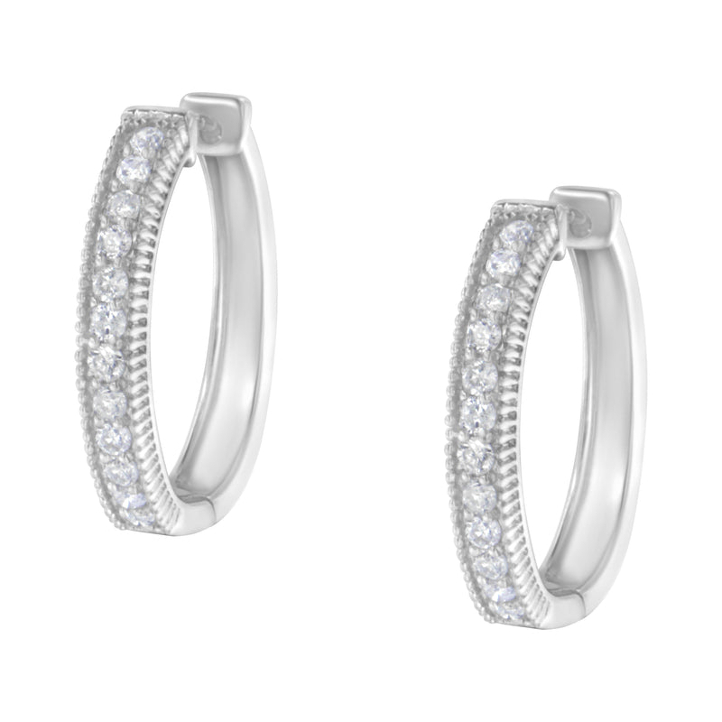 Bids.com 10KT White Gold Diamond Hoop Earring (1.00 cttw, H-I Color, I1-I2 Clarity) Earrings