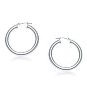 Bids.com 14k White Gold Polished Hoop Earrings (30 mm) Earrings