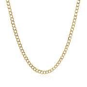 Bids.com 2.6 mm 14k Two Tone Gold Pave Curb Chain Necklaces