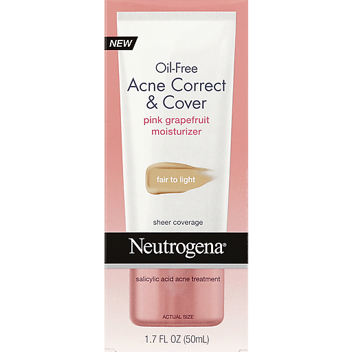 Neutrogena Neutrogena Oil-Free Acne Moisturizer Correct & Cover Pink Grapefruit, Medium To Tan, 1.7 Fl. Oz Lotion & Moisturizer Lavender