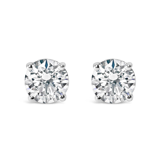 Bids.com .925 Sterling Silver 1.0 Cttw Round Brilliant Cut Lab Grown Diamond 4-Prong Classic Solitaire Stud Earrings (F-G Color, VS2-SI1 Clarity) Earrings