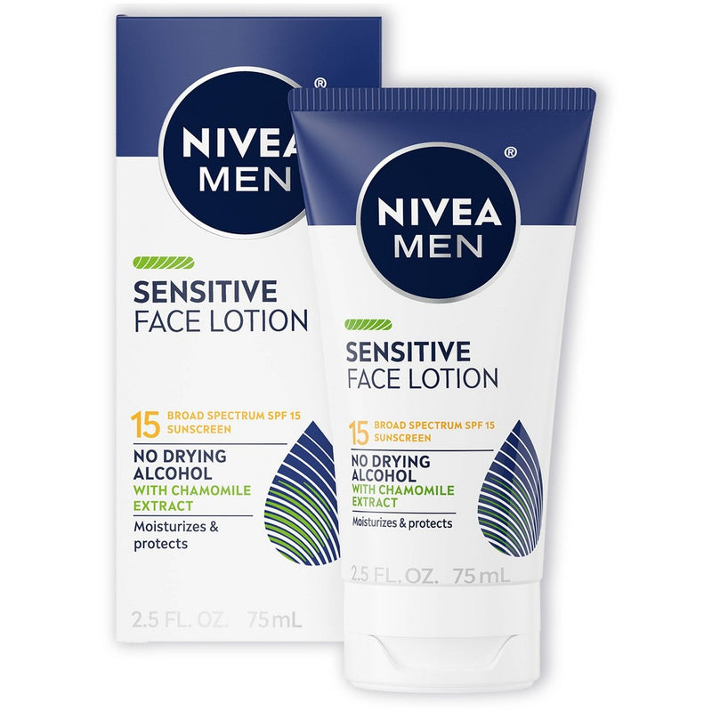 Nivea Nivea Men Sunscreen, Sensitive, Protective Lotion, Broad Spectrum SPF 15 Sunscreen