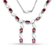 Bids.com 7.65 Carat Genuine Garnet .925 Sterling Silver Necklace Necklaces