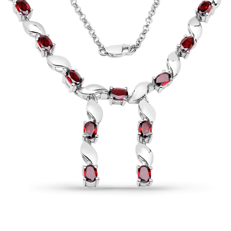 Bids.com 7.65 Carat Genuine Garnet .925 Sterling Silver Necklace Necklaces