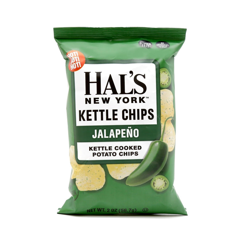0 Hal's New York Jalapeño Kettle Cooked Potato Chips, 2 Oz Chips White Smoke