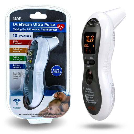 Mobi Technologies Inc. Mobi Technologies, Inc. DualScan Ultra Pulse Talking Ear And Forehead Digital Thermometer With Heart Rate Monitoring Baby Health