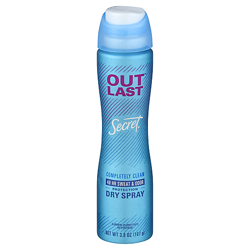 Secret Secret Outlast Dry Spray Completely Clean Antiperspirant 3.8 Oz Deodorant Cornflower Blue
