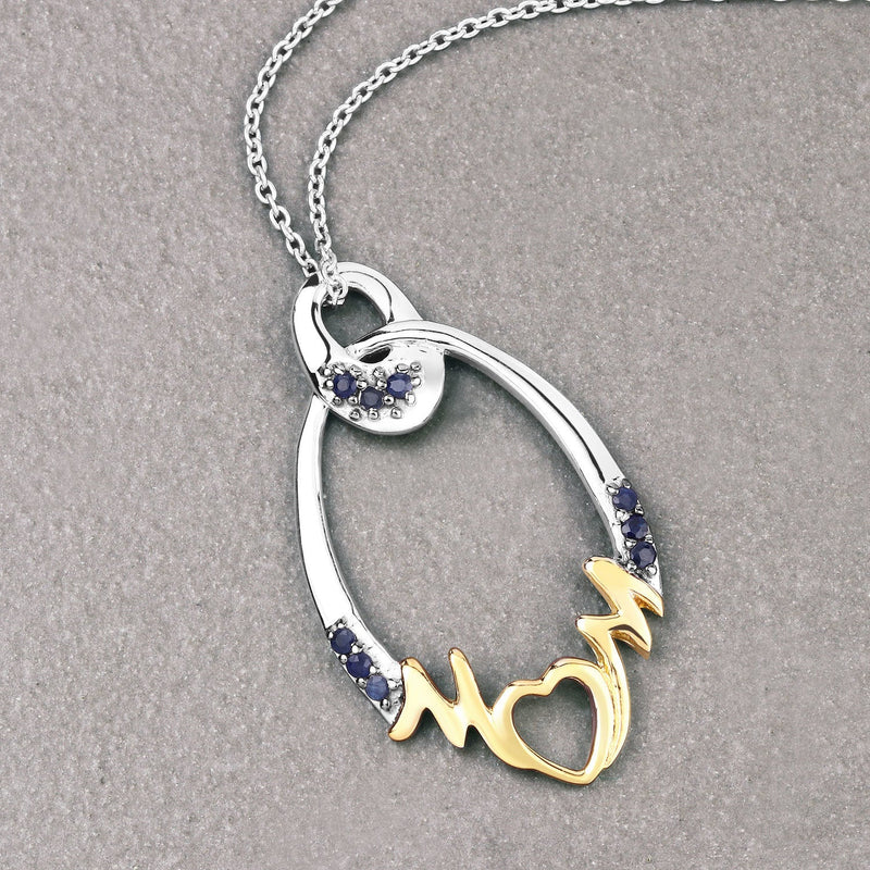 Bids.com 0.18 Carat Genuine Blue Sapphire .925 Sterling Silver Pendant Pendants