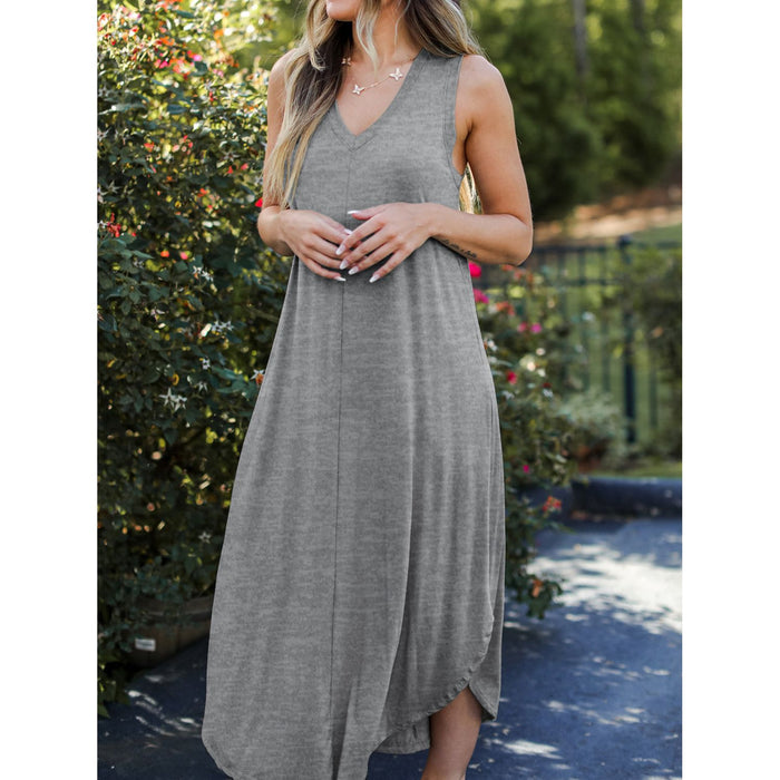 V-Neck Midi Tank Dress