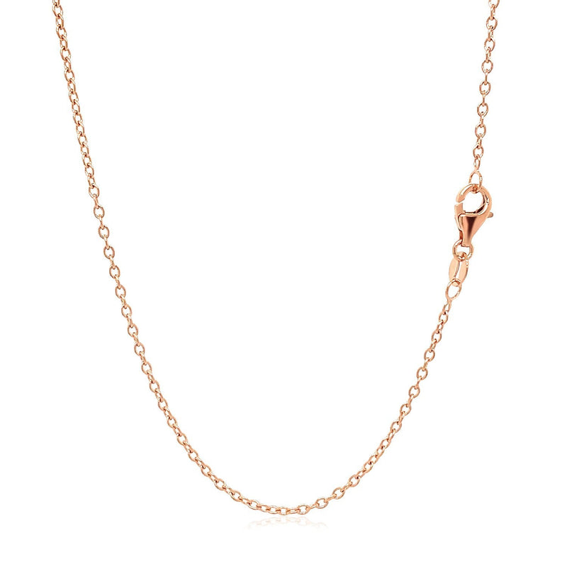 Bids.com 18k Rose Gold Round Oval Link Chain 1.5mm Necklaces