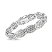 Bids.com .925 Sterling Silver 3.0 Cttw Prong Set Diamond Art Deco Style Tennis Bracelet (I-J Color, I2-I3 Clarity) - 7.25" Bracelets