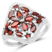 Bids.com 2.24 Carat Genuine Garnet .925 Sterling Silver Ring Rings