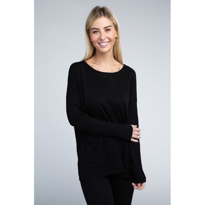 Viscose Front Pockets Sweater