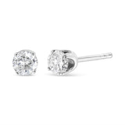 Bids.com 14K White Gold 1.0 Cttw 4-Prong Set Brilliant Round-Cut Solitaire Lab Grown Diamond Push Back Stud Earrings (E-F Color, VVS2-VS1 Clarity) Earrings