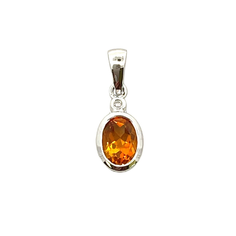 Bids.com .69ct Citrine Diamond Fashion Pendants 10KT White Gold Pendants
