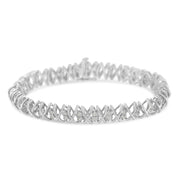 Bids.com Sterling Silver rose-cut Diamond X-Link Bracelet (1 cttw, I-J Color, I2-I3 Clarity) Bracelets