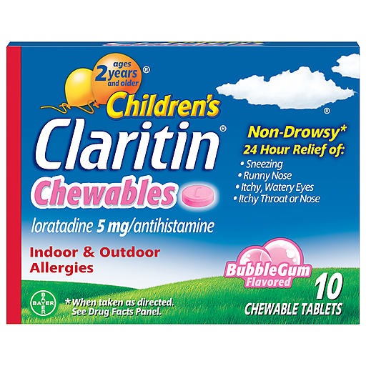 Claritin Claritin Loratadine, Bubble Gum Flavored, 5 Mg, Children's, Chewable Tablets Personal Care