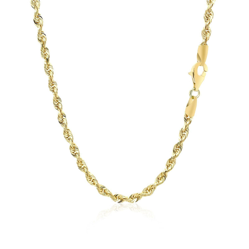 Bids.com 3.0mm 10k Yellow Gold Solid Diamond Cut Rope Chain Necklaces