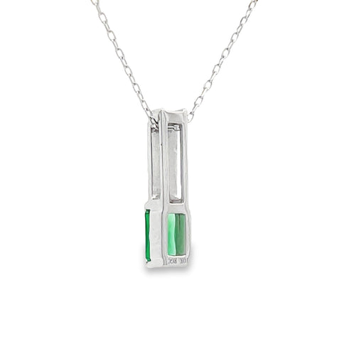 Bids.com .06ct Created Emerald Fashion Pendants 10KT White Gold Pendants