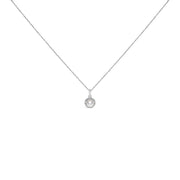 Bids.com 10K White Gold 5MM Cultured Pearl and Diamond Accent Halo Pendant Necklace Necklaces