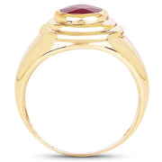 Bids.com 14K Yellow Gold Plated 1.65 Carat Genuine Glass Filled Ruby .925 Sterling Silver Ring Rings