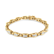 Bids.com 14K Yellow Gold 2 1/2 Cttw Princess-Cut Diamond Link Tennis Bracelet (H-I Color, SI2-I1 Clarity) - 7.25" Bracelets