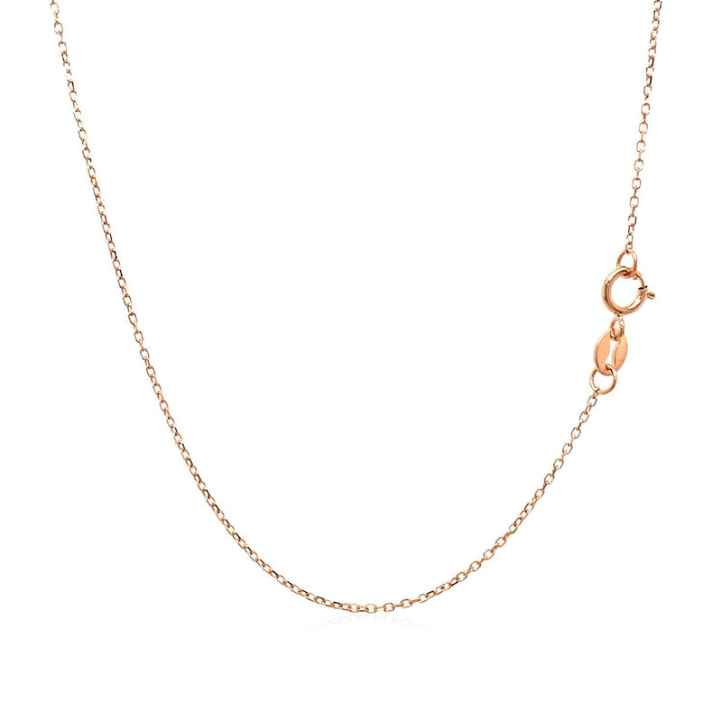 Bids.com 14k Pink Gold Diamond Cut Cable Link Chain 0.8mm Necklaces