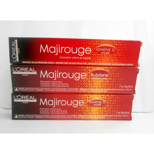 0 LOREAL MajiRouge Permanent Creme Hair Color With Ionene G ~ 1.7 Fl. Oz Hair Color
