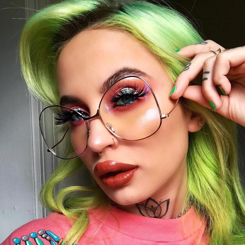 zeroUV Women's Vintage Oversize Butterfly Clear Lens Glasses C418 Glasses